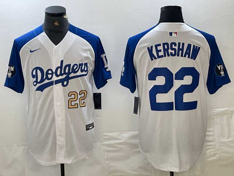 Men's Los Angeles Dodgers #22 Clayton Kershaw Number White Blue Fashion Stitched Cool Base Limited Jersey,We sell and wholesale Men's Los Angeles Dodgers #22 Clayton Kershaw Number White Blue Fashion Stitched Cool Base Limited Jersey on line form chian!